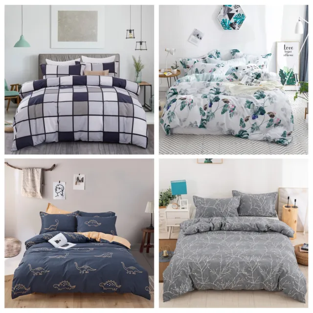 2024 New All Size Bed Doona Quilt Duvet Cover Set 100% COTTON Premium Bedding
