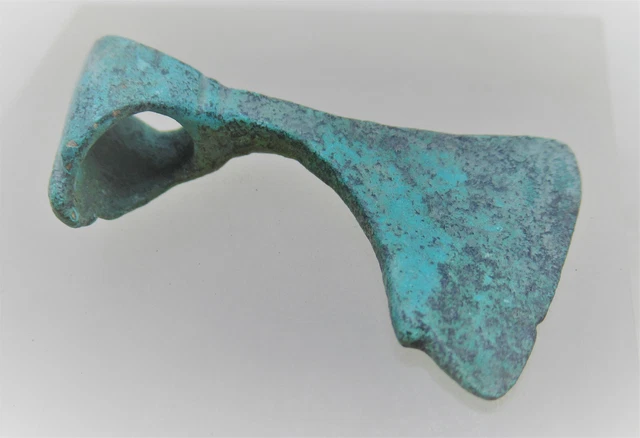 A34 Circa 900 - 1100 Ad Viking Era Norse Bronze Odin's Ax Amulet Wearable 2