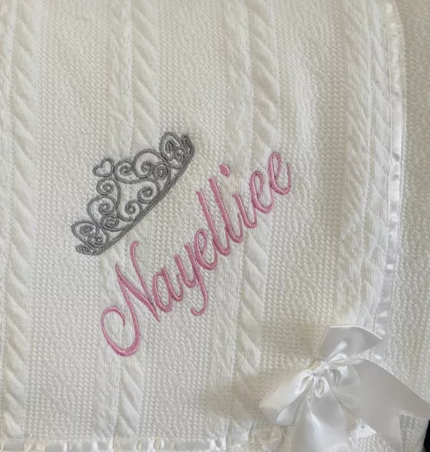 Personalised Embroidered Deluxe Winter Baby Blankets Pink,blue,white Or Grey!