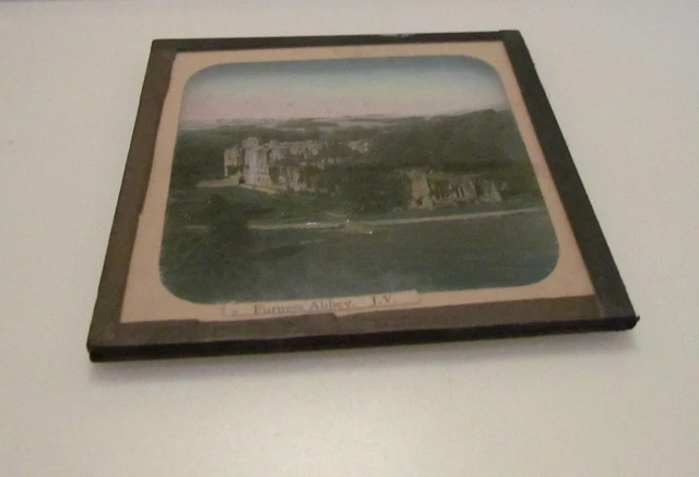 Glass Magic Lantern Slide FURNESS ABBEY C1900 CUMBRIA ENGLAND . 2