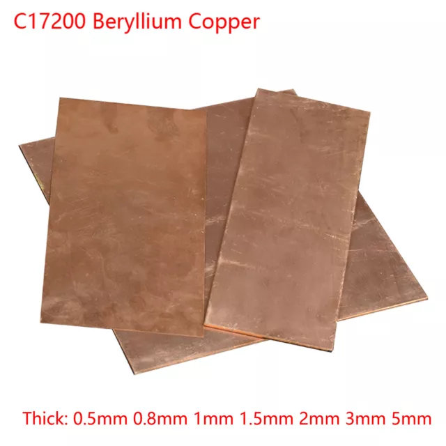 C17200 Beryllium Copper Sheets BeCu Board Flat Stock Metal Plate Thick 0.5-5mm