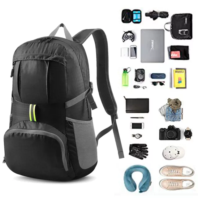 AU Foldable Lightweight Waterproof Travel Backpack Daypack Bag Sports & Hiking