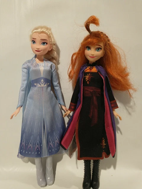 DISNEY FROZEN 2 Anna & Elsa Doll Set 2018 Hasbro 11" With Outfits and