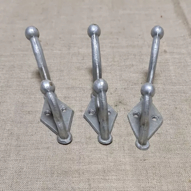 Old metal hooks 3 pcs Retro soviet towel hook Vintage coat hooks Rustic hangers