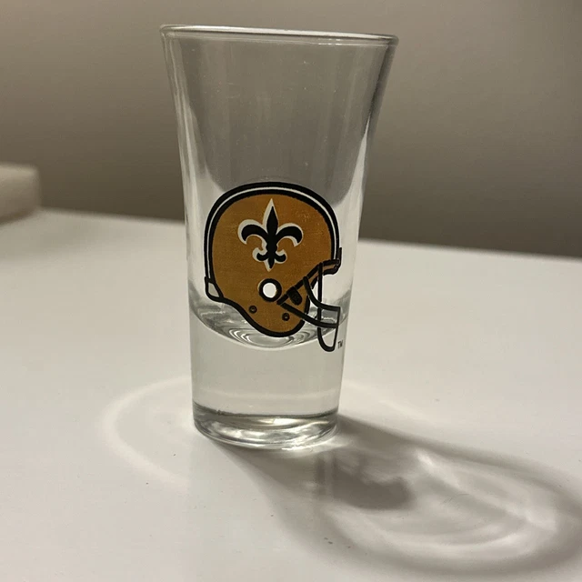 Vintage 80's NFL New Orleans Saints SHOT GLASS - NFL - 4 inches tall