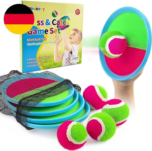 Weokeey Klettballspiel Für Kinder Klettball Set Strandspiel Kinderspielzeug Wass