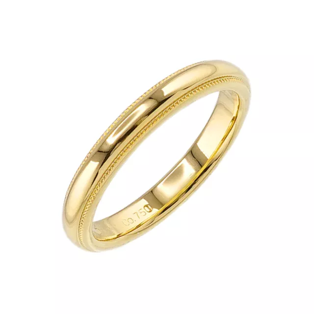 TIFFANY Co. Milgrain Band Ring 18K Yellow Gold 750 Size5.25(US) 90216208