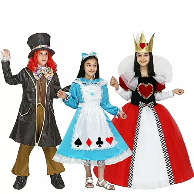 COSTUME ALICE / Regina di Cuori / Cappellaio Vestito Carnevale Pegasus  Bambino/a EUR 50,00 - PicClick IT