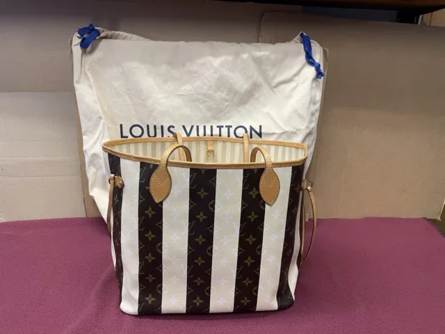 Louis Vuitton Neverfull Mm Hand Tote Bag Monogram Rayures M40560