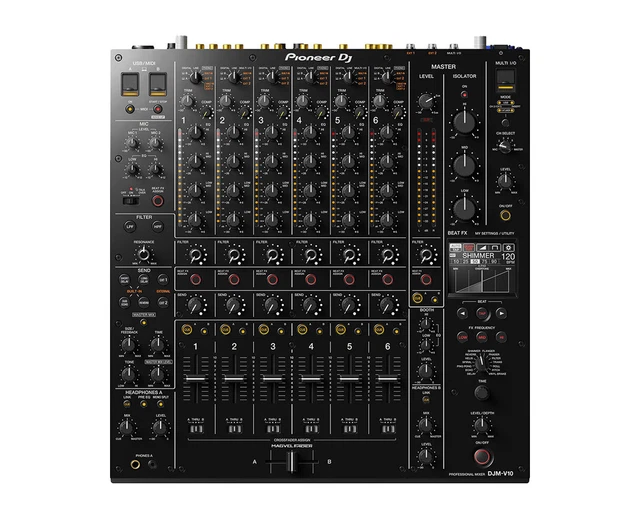 Pioneer DJ DJM-V10 6-Channel, 4-Band EQ Club Mixer w/ Dedicated Compressor Knobs Pioneer DJ DJM-V10 6-Channel, 4-Band EQ Club Mixer w/ Dedicated Compressor Knobs