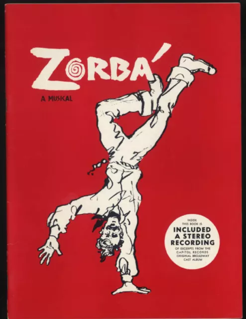 Zorba A Musical theatre program & soundisc 1960s Herschel Bernardi
