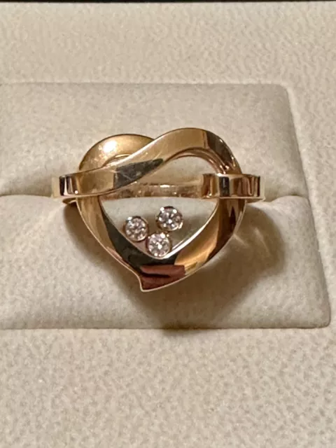 Chopard Happy Diamonds Heart Ring - Rotgold 18K / 750 - Zertifikat und Schachtel 2