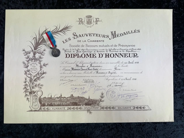 Cognac : Irène Chevalier, Médaille D’or De La Société D’encouragement Au Bien De La Charente Pour Son Engagement Pour L Epicerie Sociale 26002048
