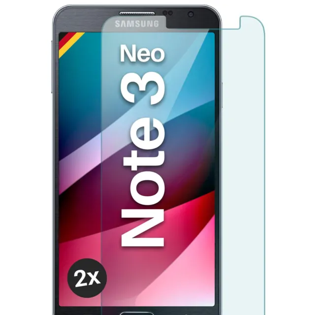 2x Vidrio Auténtico para Samsung Galaxy Note 3 Neo Lámina HD Premium Pantalla