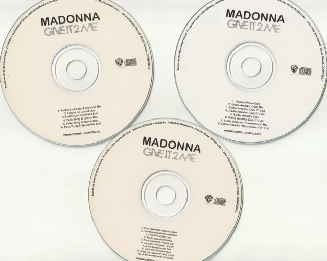 MADONNA Give It 2 Me  REMIXES : BRAZIL PROMO  3-disc SET (24-track) very rare