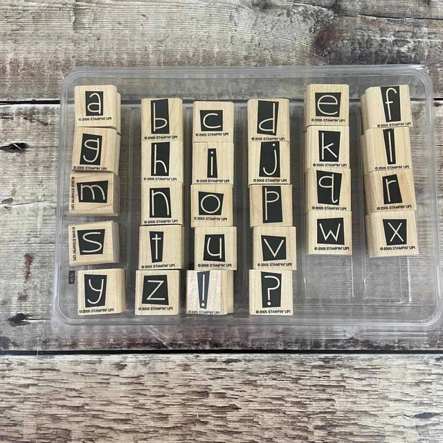 TIDY NUMBERS & Alphabet Wood Mounted Rubber Stamp Set Stampin Up! Two