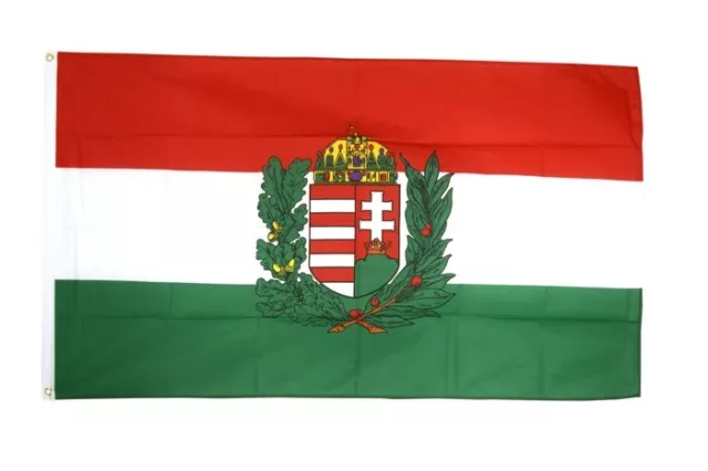 Fahne Ungarn mit Wappen Flagge ungarische Hissflagge 90x150cm