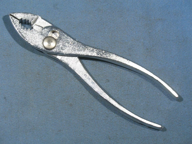 Vintage KRAEUTER 6-1/2" Slip-Joint Pliers with Knurled Grips Made in USA
