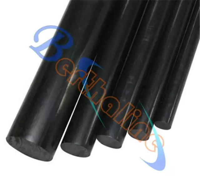 2pc Nylon Polyamide PA Plastic Round Rod Stick Stock Black 10mm x 250mm New
