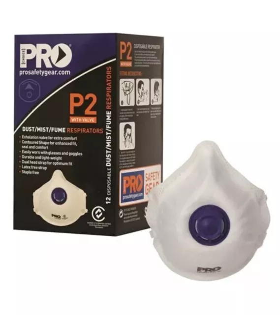 Disposable face masks with valve | Box of 12 masks | PRO Choice PC 321 | P2/N95