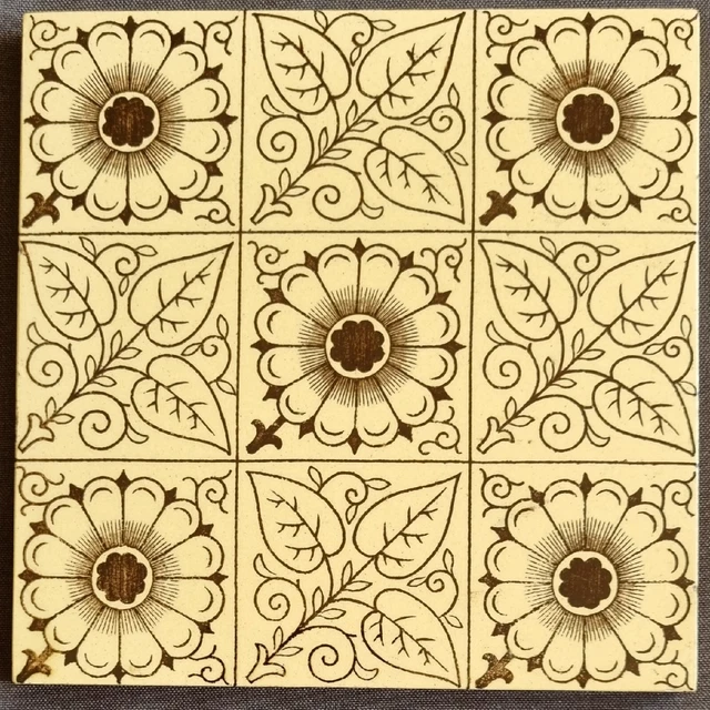Minton  Hollins. Arts & Crafts Style Tile. C1880.