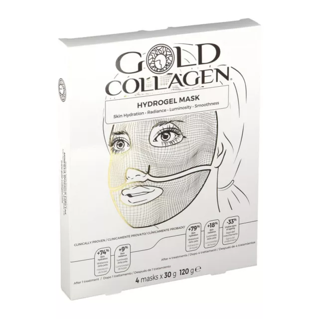 Gold Collagen Hydrogel Mask 4 Pezzi