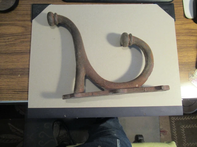 Primitive Cast Iron Bridle Tack Horse Barn Harness Hook 16” TALL