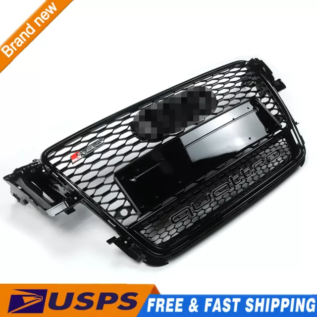 For Audi A5 S5 B8 RS5 Style 08-12 Front Grill Upper Bumper Grille W/Quattro