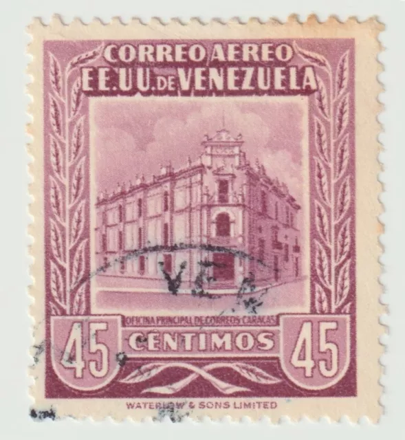 1953 Venezuela - Airmail - Caracas Post Office "EE. UU. " - 45 C Stamp