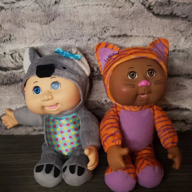 Cabbage Patch Cuties Zoo Friends Lot (2) TIGER & KOALA BEAR 10" Dolls In Costume
