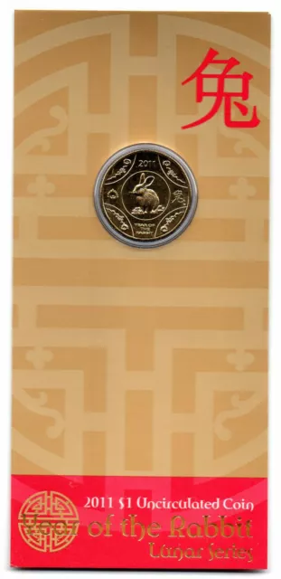 2011 RAM $1 Year Of The Rabbit Lunar Series Uncirculated Coin - Carded D3-1377