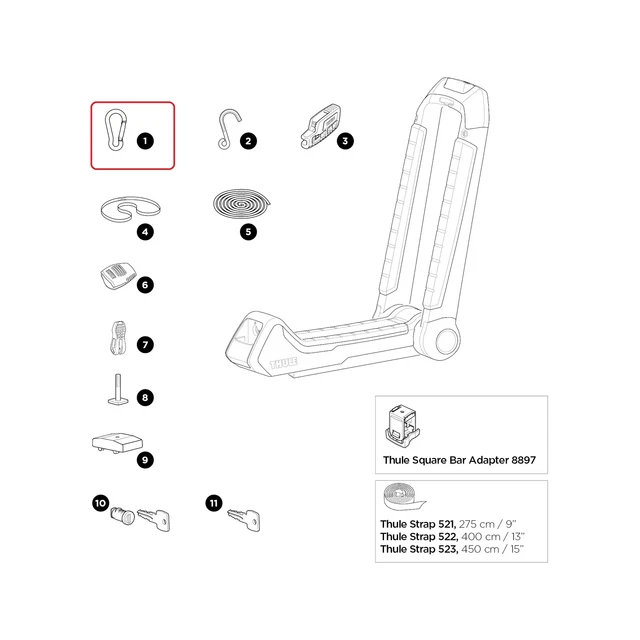 Carabiner Thule per Hull-a-Port Aero +XT 52961