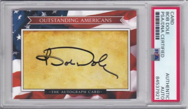Senator Bob Dole Psa Dna Certified Signed Autographed Custom Card Congress