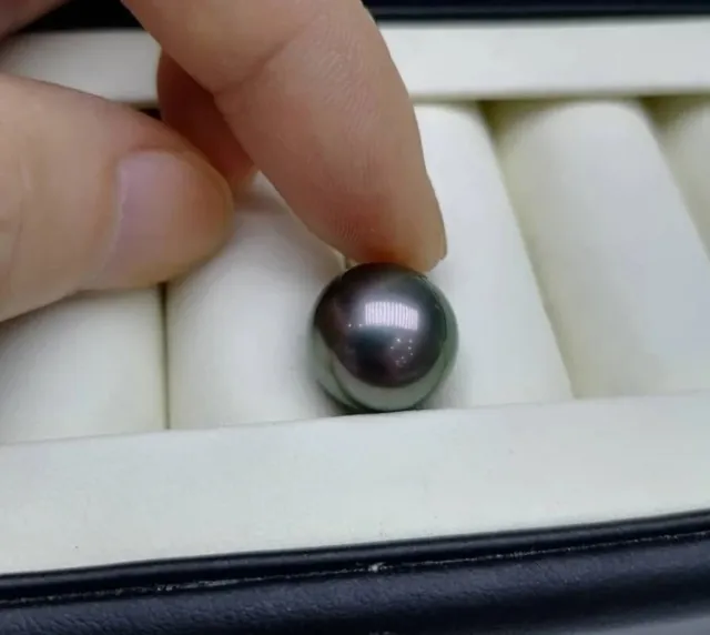 Charming 10mm Natural Sea Genuine Black Round Loose Pearl Undrilled Gemstones