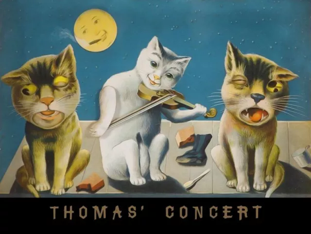 Thomas' Concert Cat Playing Violin NEW Sign 24"x30" USA STEEL XL Size 7 lbs