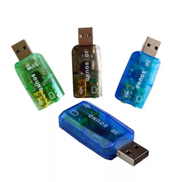 Mini External USB To 3.5mm Mic Headphone USB Sound Card 3D Audio Headset Sp