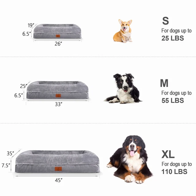 Super Soft Gray Warm Medium Dog Bed Orthopedic Memory Foam Pet Dog Bolster Sofa 8