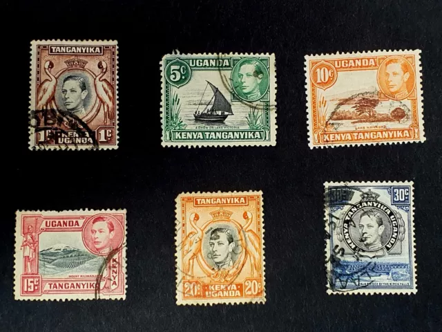 LOT of 6 KUT Postage Stamps 1938 1940 King George VI Kenya Uganda Tanganyika UK 2