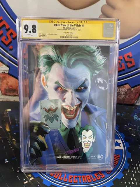 Joker: Year of the Villain 1 9.8 Comic Mint Virgin Signed And Sketch Mike Mayhew