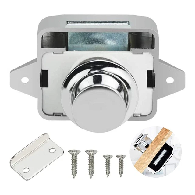 Asegure los gabinetes de su autocaravana con estas cerraduras resistentes con botón pulsador ¡Compre ahora!