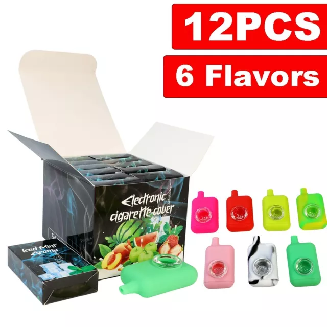 12pcs Mystery Blind Box 6 Flavors Silicone Tobacco Smoking Hand Pipe glass bowl