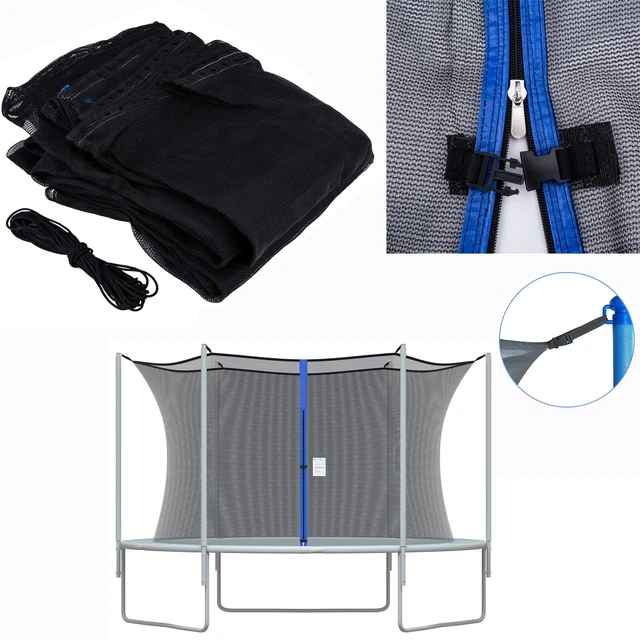 Replacement Net Trampoline Safety Net Fit 12 13 14 15ft Frame 4-8 Pole Enclosure