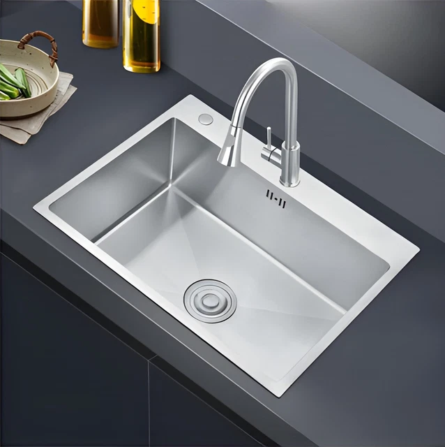 AURALUM MAX Évier Cuisine 1 Bac 55x45CM Évier à encastrer avec
