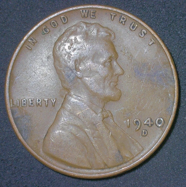 1940 D Lincoln Wheat Penny Cent US Coin 1c