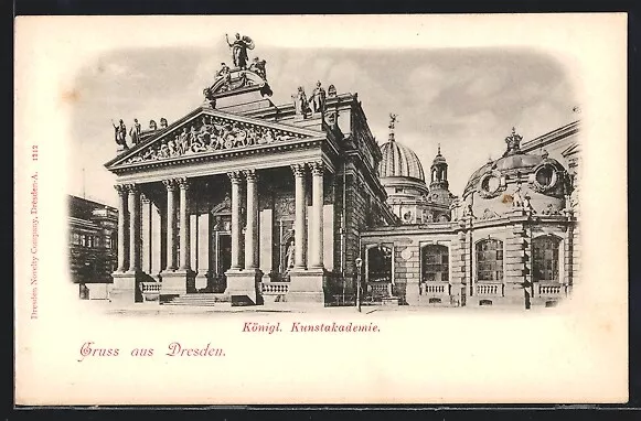 Dresden, Die Königliche Kunstakademie, Ansichtskarte