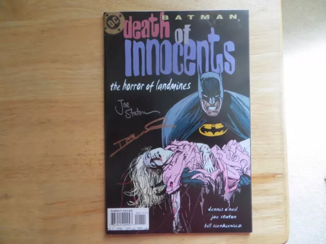 1996 Batman Death Of Innocents Landmines Signed 2X Joe Staton & Denny Oneil, Poa
