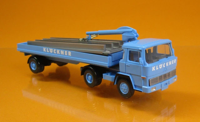 Wiking 050205 HO Baustoffwagen-Auflieger Von Klöckner In Hellblau – Detailgetreues Modell Für Sammler