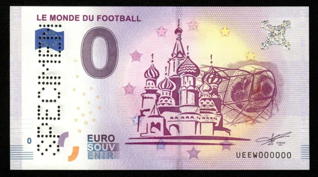 Billet Souvenir 0 Euro - France, LE MONDE DU FOOTBALL SPECIMEN 2018 NEUF / UNC
