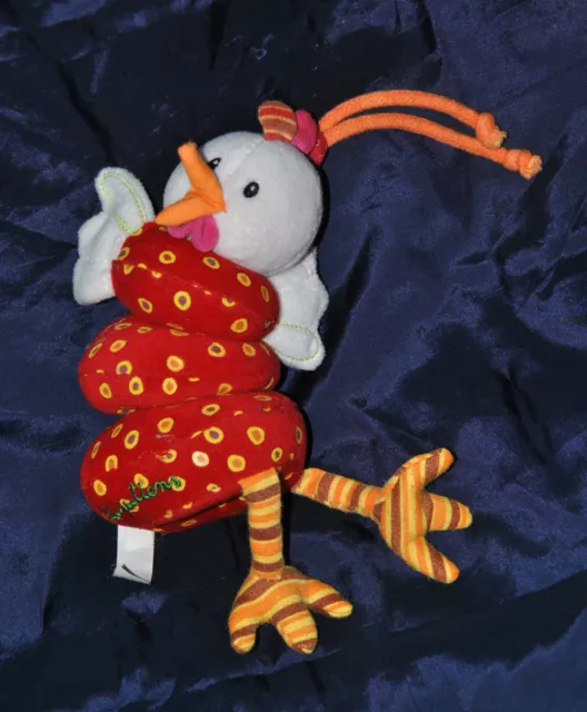 Peluche Doudou Ophélie Poule Vibrant LILLIPUTIENS Rouge Grelot 20/27 Cm TTBE