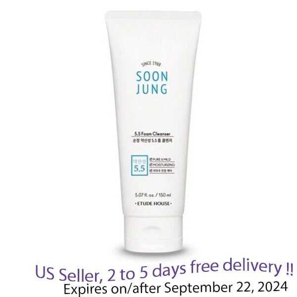Etude house Soon Jung 5.5 Foam Cleanser 150mL+ Free Gift Sample !!